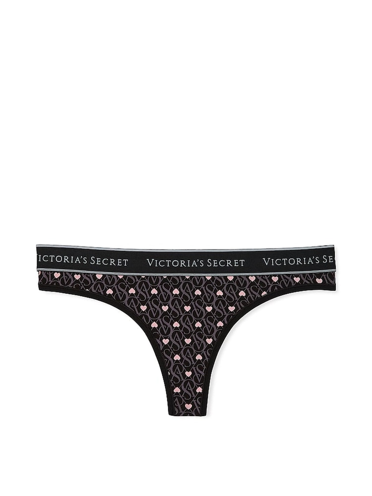 Victoria's Secret Black Hearts Thong Knickers - Image 3 of 3