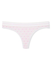 Victoria's Secret White & Pink Hearts Thong Knickers - Image 3 of 3