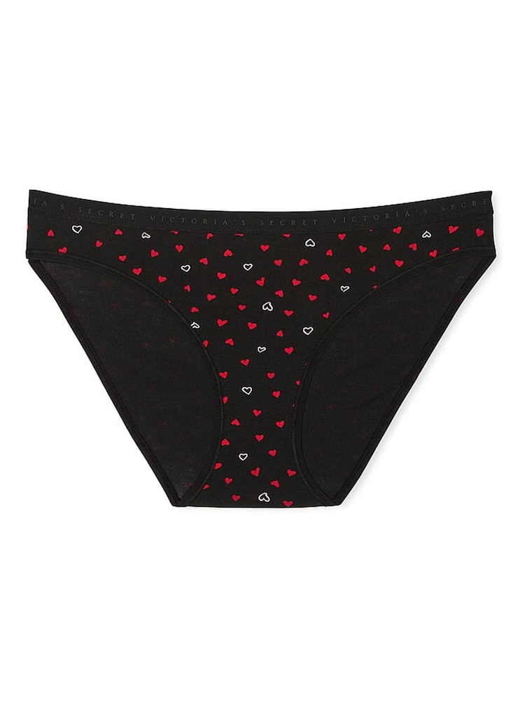 Victoria's Secret Black Mini Hearts Bikini Knickers - Image 1 of 1
