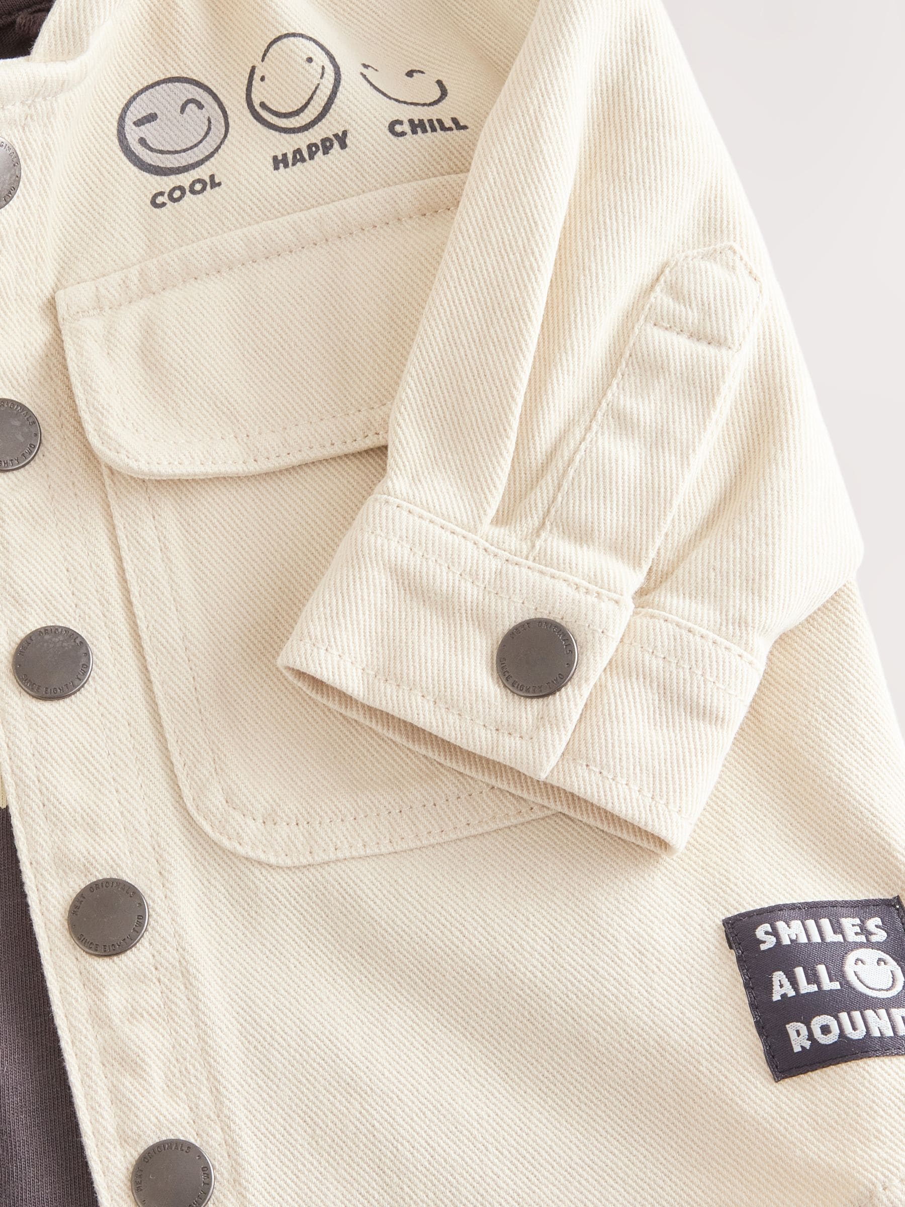 Buy Ecru 100% Cotton Twill Hooded Overshirt and T-Shirt Set