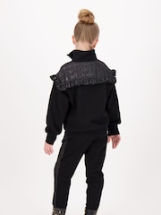 Angels Face Adalene Jacquard Stripe 100% Cotton Black Joggers - Image 2 of 3