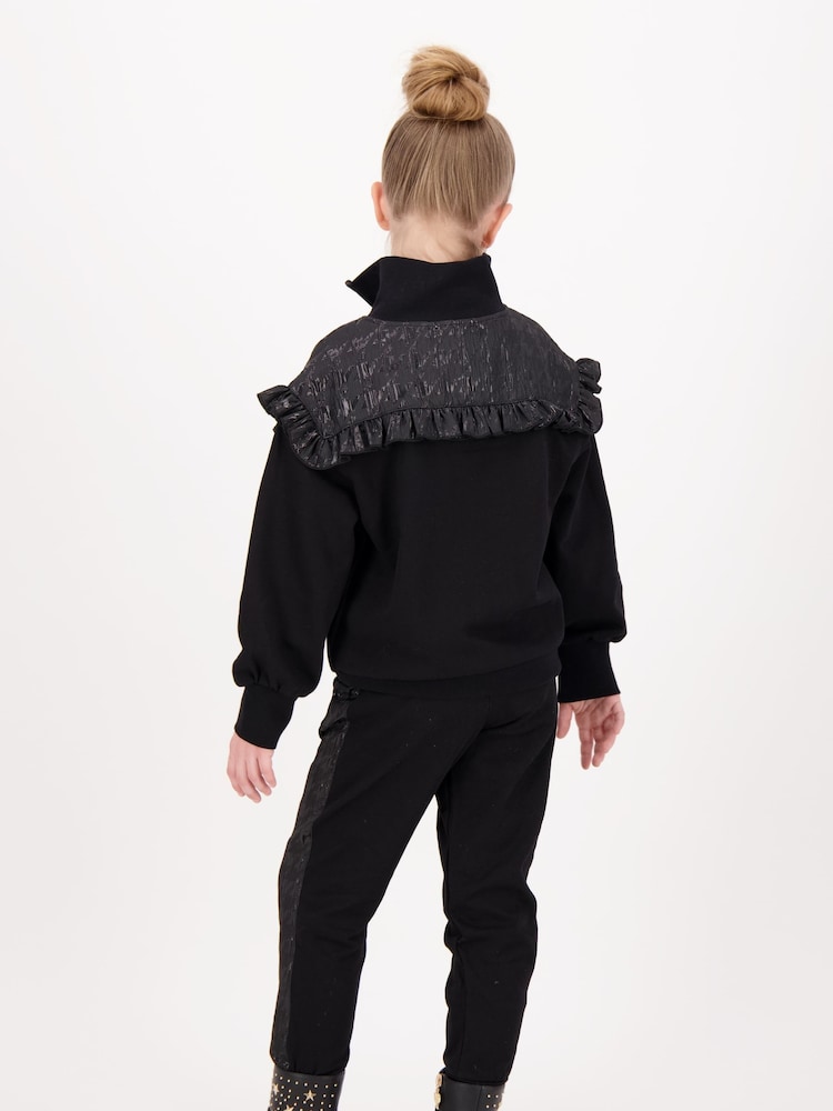 Angels Face Adalene Jacquard Stripe 100% Cotton Black Joggers - Image 2 of 3