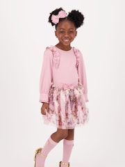 Angels Face Pink Deborah Satin Ruffle Top - Image 1 of 3