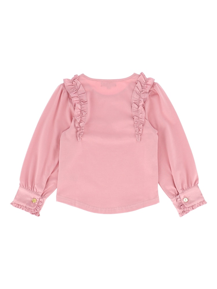 Angels Face Pink Deborah Satin Ruffle Top - Image 3 of 3