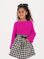 Angels Face Black Cracker Houndstooth Jacquard Skirt - Image 1 of 4