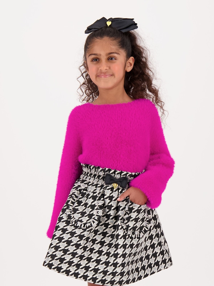 Angels Face Black Cracker Houndstooth Jacquard Skirt - Image 1 of 4
