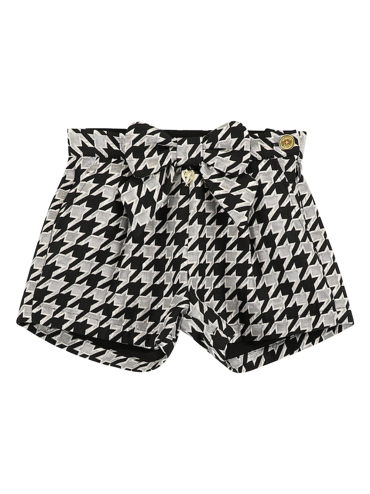 Angels Face Laetitia Shorts mit Hahnentrittmuster, Schwarz mit Schleife - Bild 2 von 2 Angels Face Laetitia Shorts mit Hahnentrittmuster, Schwarz mit Schleife - Bild 2 von 2