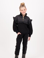 Angels Face Adalene Jacquard Panel 100% Cotton Black Sweatshirt - Image 1 of 5
