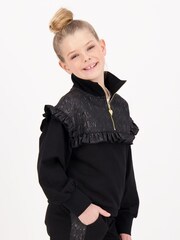 Angels Face Adalene Jacquard Panel 100% Cotton Black Sweatshirt - Image 3 of 5
