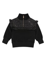 Angels Face Adalene Jacquard Panel 100% Cotton Black Sweatshirt - Image 4 of 5