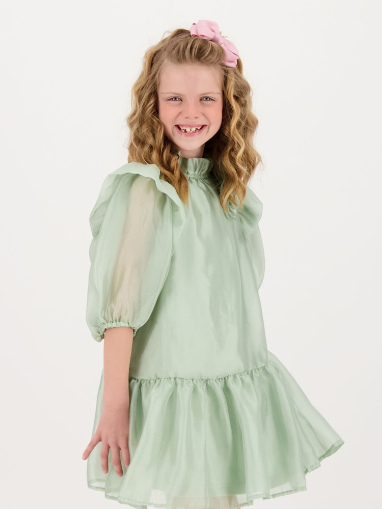 Angels Face Verde Lark Rose Trim Rochie - Image 4 of 5