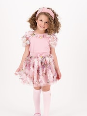 Angels Face Pink Codie Floral Tulle Top - Image 3 of 3