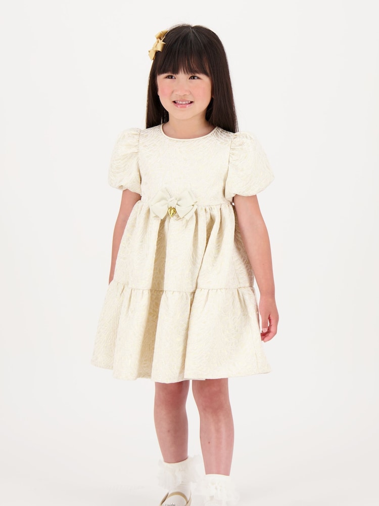 Rochie cu etaje din jacquard Angels Face Aur - Image 3 of 5
