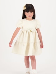 Rochie cu etaje din jacquard Angels Face Aur - Imaginea 4 din 5