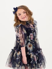 Angels Face Blue Myrtle Flower Tulle Dress - Image 4 of 5