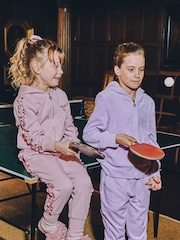Angels Face Pink Nerys Satin Trim Sweat 100% Cotton Tracksuit - Image 1 of 5