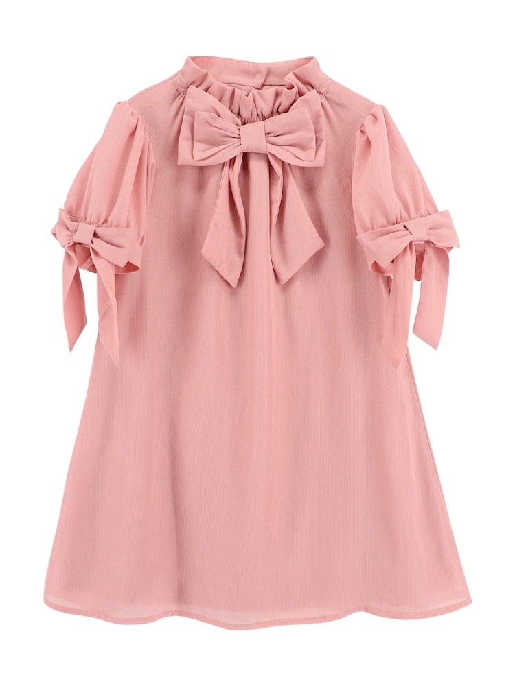 Angels Face Pink Fernie Bow Trim Dress - Image 1 of 2