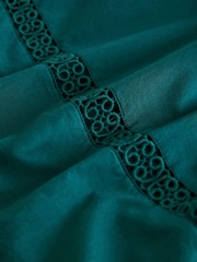 Laura Ashley Teal Blue Lace Strap 100% Cotton Maxi Dress - Image 15 of 15