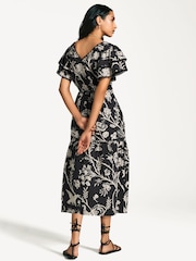 Shepherds Porte-monnaie Fleuri Imprimé - Laura Ashley Robe 100% coton à manches volantées avec bordures en dentelle - Image 2 de 9