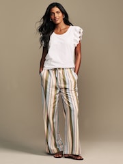 Laura Ashley White Broderie Frill 100% Cotton T-Shirt - Image 3 of 7