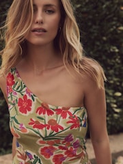 Laura Ashley Multi Honeybourne Floral Print One Shoulder Midaxi Dress - Image 2 of 14