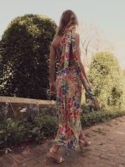 Laura Ashley Multi Honeybourne Floral Print One Shoulder Midaxi Dress - Image 5 of 14