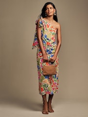 Laura Ashley Multi Honeybourne Floral Print One Shoulder Midaxi Dress - Image 8 of 14