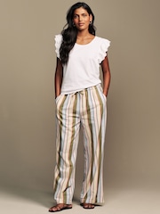 Laura Ashley Holiday Stripe Wide Leg Trousers - Imagen 1 de 8
