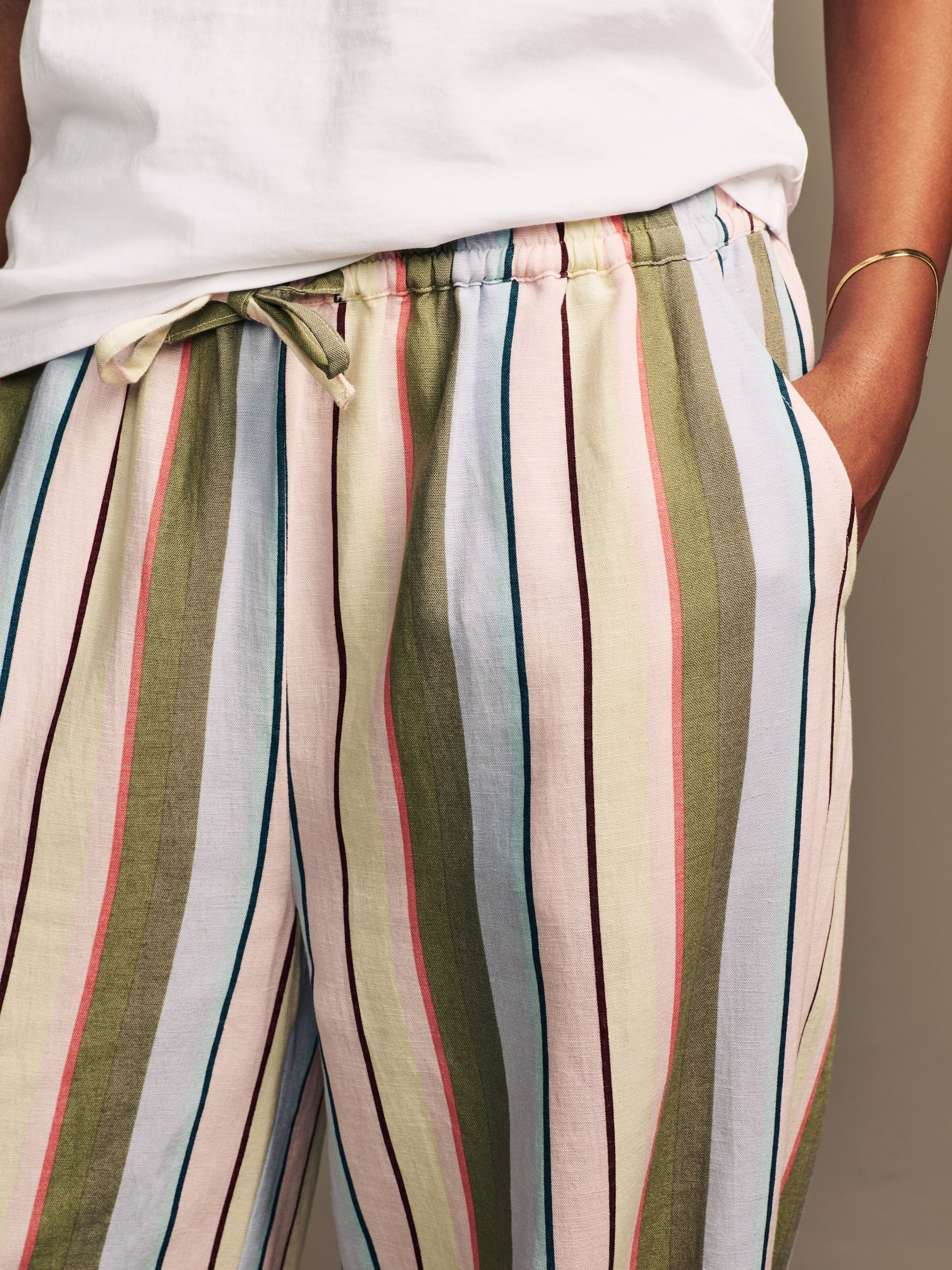 Buy Laura Ashley Multi Holiday Stripe Wide Leg Trousers from