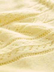 Laura Ashley Lemon Yellow Pointelle V-Neck Jumper - Image 8 of 8