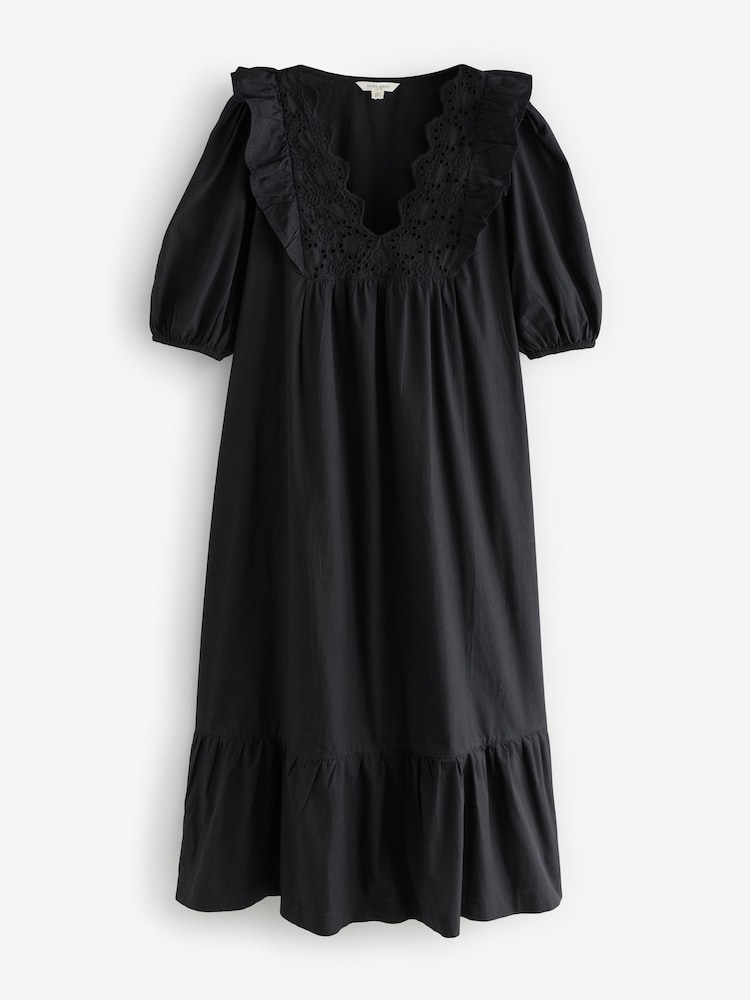 Laura Ashley Robe brodée à volants 100% coton - Image 10 of 12