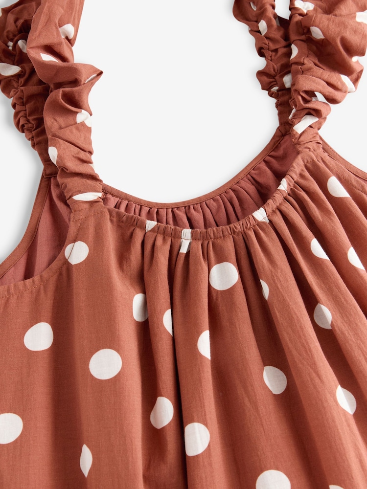 Marrón óxido - Laura Ashley Floral Print Bubble Strap Maxi Dress - Imagen 8 de 8