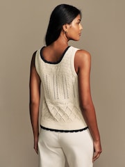 Laura Ashley Cream Crochet Knitted Top - Image 2 of 8