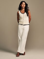 Laura Ashley Cream Crochet Knitted Top - Image 3 of 8