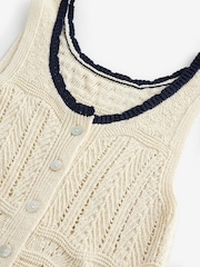 Laura Ashley Cream Crochet Knitted Top - Image 7 of 8