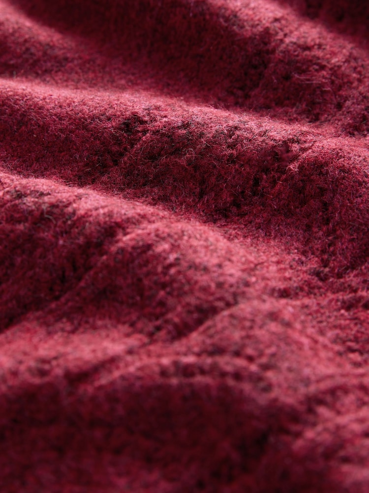 Laura Ashley Burgundy Red Pointelle V-Neck Jumper - Image 8 of 8 Laura Ashley Burgundy Red Pointelle V-Neck Jumper - Image 8 of 8