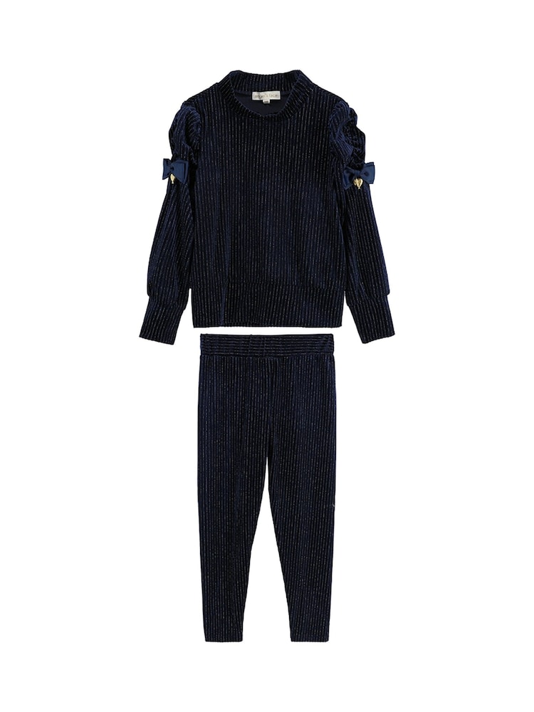 Angels Face Blue Finella Velveteen Top and Leggings Set - Image 1 of 1
