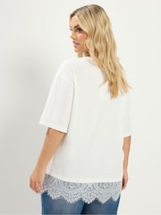Yours Curve White Lace T-Shirt - Image 3 of 4