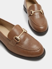 Yours Curve Brown Extra Wide Fit Snaffle Trim Leather Loafers - Image 5 of 5