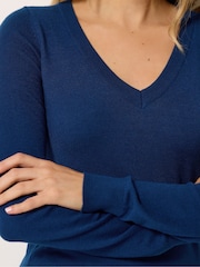 Long Tall Sally Blue Knitted Crew Neck Jumper - Image 4 of 5