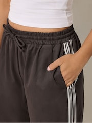 PixieGirl Petite Brown Side Striped Wide Leg Joggers - Image 4 of 6