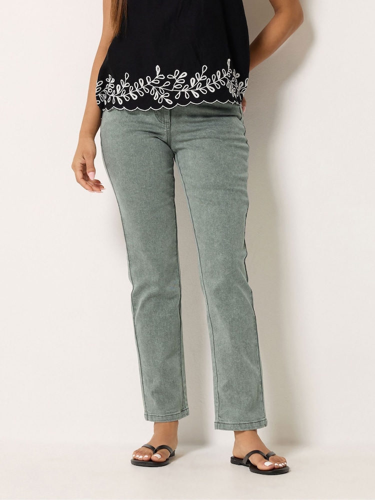 M&Co Petite Wash Straight Leg Jeans - תמונה 1 מתוך 5