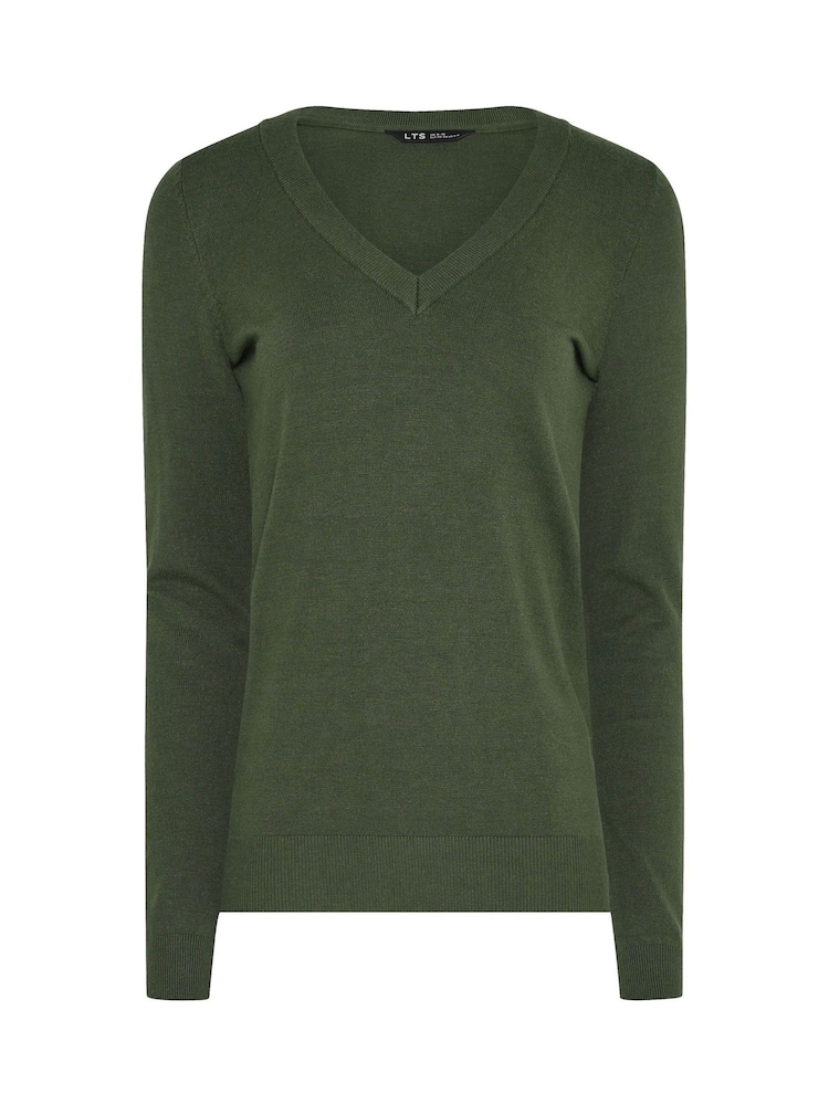 Long Tall Sally Green Knitted V-Neck Jumper - Image 5 of 5 Long Tall Sally Green Knitted V-Neck Jumper - Image 5 of 5