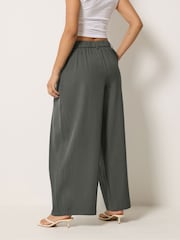 Grau - PixieGirl Petite Wickelhose mit weitem Bein und Falten - Bild 3 von 6