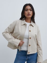 Pretty Lavish Stone Isla Cropped Trench Coat - Image 2 of 4