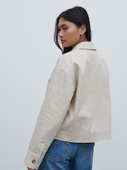 Pretty Lavish Stone Isla Cropped Trench Coat - Image 3 of 4