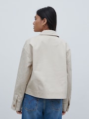 Pretty Lavish Stone Isla Cropped Trench Coat - Image 4 of 4