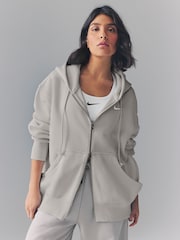 Nike Neutral Oversized Mini Phoenix Fleece Swoosh Full Zip Hoodie - Image 1 of 1