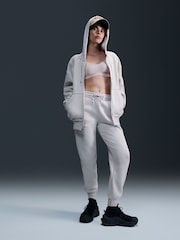 Neutrale Farbe - Nike Phoenix Oversize-Hoodie mit Mini-Swoosh und durchgehendem Reißverschluss aus Fleece - Bild 2 von 6