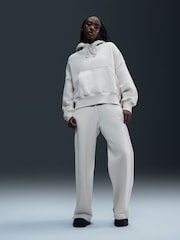 Nike Light Wood Natural Phoenix Fleece High Waisted Wide Leg Joggers - Image 1 of 5